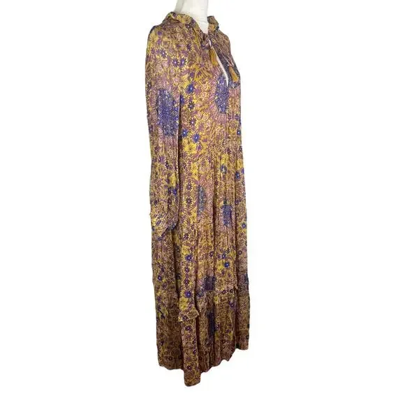 Anthropologie The Marais Printed Chiffon Maxi Dress Ruffle Tiered Plus Size 2X - Picture 5 of 10